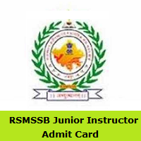 RSMSSB Junior Instructor Admit Card