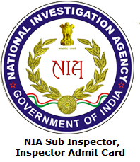 NIA Sub Inspector, Inspector Admit Card
