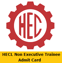 HECL Non Executive Trainee Admit Card