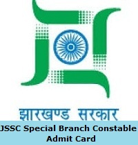 JSSC Special Branch Constable Admit Card