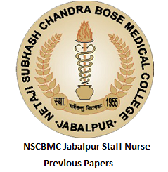 NSCBMC Jabalpur Staff Nurse Previous Papers