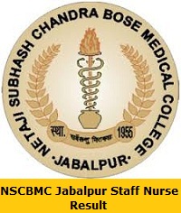 NSCBMC Jabalpur Staff Nurse Result