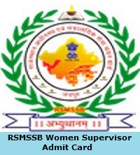 RSMSSB Anganwadi Supervisor Admit Card