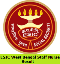 ESIC West Bengal Staff Nurse Result