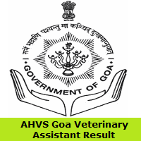 AHVS Goa Veterinary Assistant Result