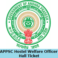 APPSC Hostel Welfare Officer Hall Ticket