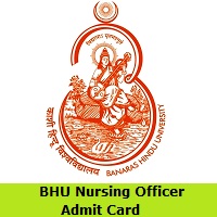 BHU Nursing Officer Admit Card