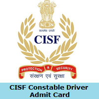 CISF Constable Driver Admit Card