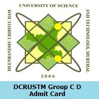 DCRUSTM Group C D Admit Card