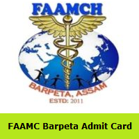 FAAMC Barpeta Admit Card