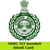 HSSC TGT Sanskrit Admit Card