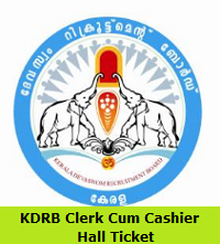 KDRB Clerk Cum Cashier Hall Ticket