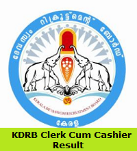 KDRB Clerk Cum Cashier Result
