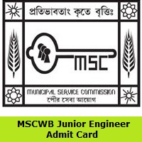 MSCWB Junior Engineer Admit Card