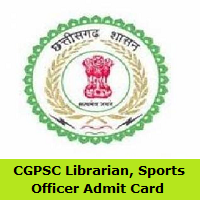CGPSC Librarian, Sports Officer Admit Card