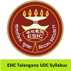 ESIC Telangana UDC Syllabus