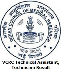 VCRC Technical Assistant, Technician Result